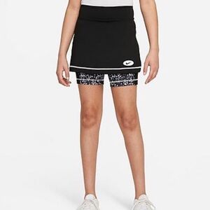 Nike Black Skort with Black-and-White Patterned Bike Shorts